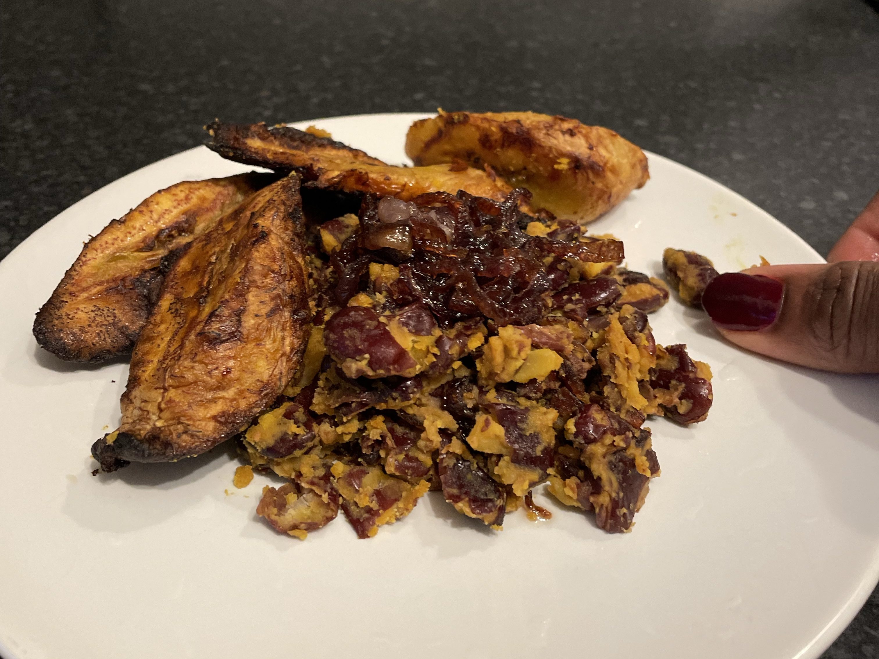ewa agoyin, black bean dinner meal. Beans dinner idea